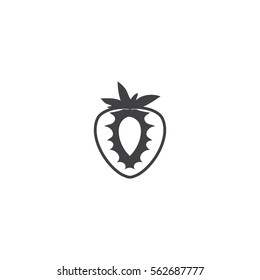 strawberry icon. sign design