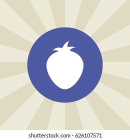 strawberry icon. sign design. background