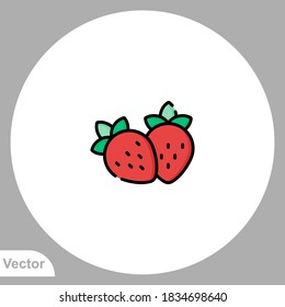 Strawberry icon sign vector,Symbol, logo illustration for web and mobile