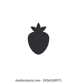Strawberry icon. Strawberry silhouette. Strawberry stencil. Fresh berry. Wild strawberry. Fresh fruits. Logo template. Food icon. Symbol of vegetarianism. Healthy food. Proper nutrition. Berry juice 