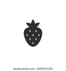 Strawberry icon. Strawberry silhouette. Strawberry stencil. Fresh berry. Wild strawberry. Fresh fruits. Logo template. Food icon. Symbol of vegetarianism. Healthy food. Proper nutrition. Berry juice 