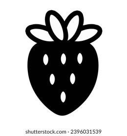 Strawberry icon simple flat design. Vector illustration. 