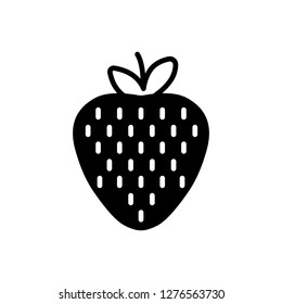 Strawberry icon simple flat vector illustration.