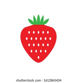 Strawberry icon. Simple flat vector illustration.