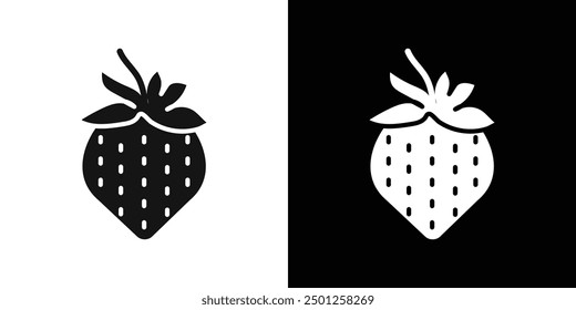 strawberry icon Symbol mark in filled style