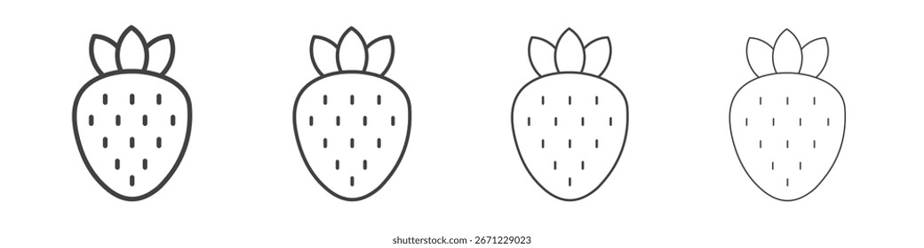 Strawberry icon. Thin line icon for website design and development, app development.