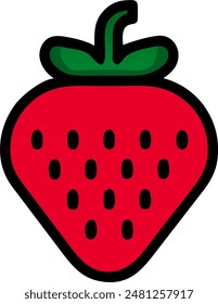 strawberry icon, vector design of food