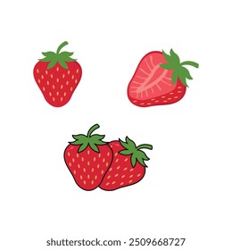 Diseño de Vector de icono de fresa sobre fondo blanco
