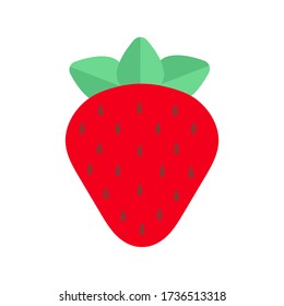 Strawberry icon vector, flat design illustration