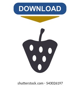 Strawberry Icon Vector flat design style