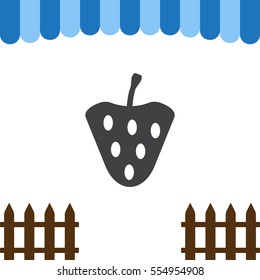 Strawberry Icon Vector flat design style