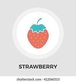 Strawberry icon vector. Flat icon isolated on the white background. Editable EPS file. Vector illustration.