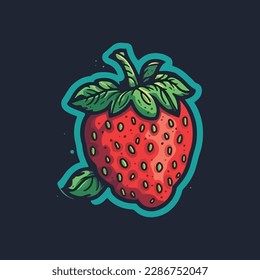 strawberry icon vector for food apps and websites