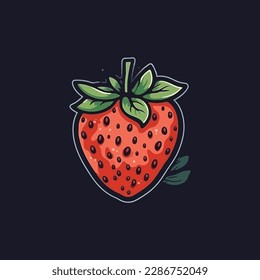 strawberry icon vector for food apps and websites