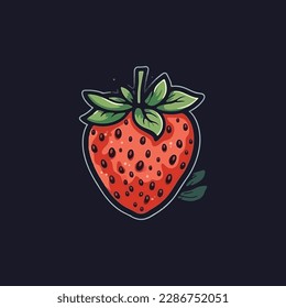 strawberry icon vector for food apps and websites