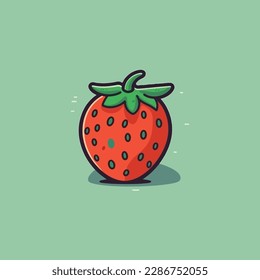 strawberry icon vector for food apps and websites