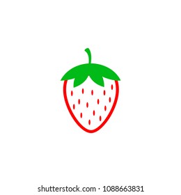 Strawberry icon, vector fruit illustration