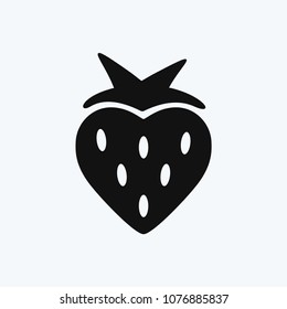 Strawberry icon vector, heart symbol