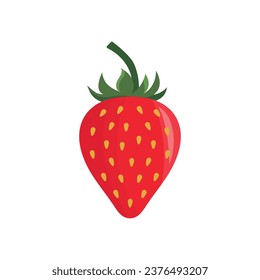 Erdbeersymbol, Vektorgrafik. Berry auf isoliertem Hintergrund. Konzept der Obstschilder.
