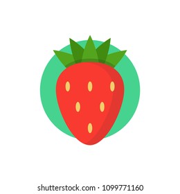 Strawberry icon. Vector illustration. Flat design.