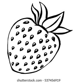 Fresa. Ilustración vectorial de un ícono, logo de una fresa . Fresa dibujada a mano.