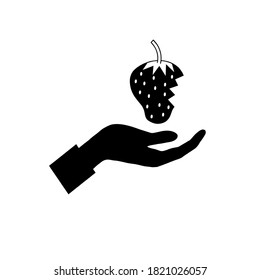 plantilla de logotipo de ilustración de vectores de iconos de fresa