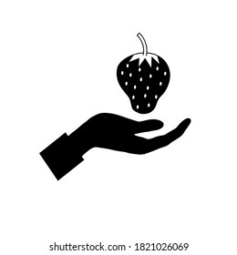 plantilla de logotipo de ilustración de vectores de iconos de fresa