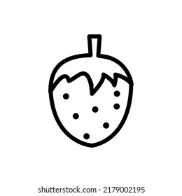 Plantilla de logotipo de ilustración de vectores de icono de fresa para muchos fines. Aislado sobre fondo blanco.