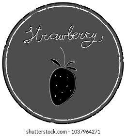 Strawberry icon vector illustration on gray background