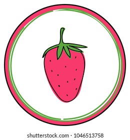 Strawberry icon vector illustration on white background