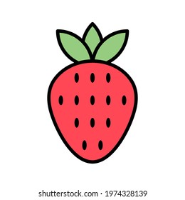 Strawberry Icon vector image. Can be used for Summer and Holidays. Suitable for mobile apps, web apps and print media.