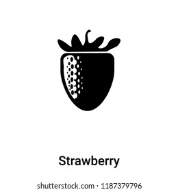 Strawberry icon vector isolated on white background, logo concept of Strawberry sign on transparent background, filled black symbol
