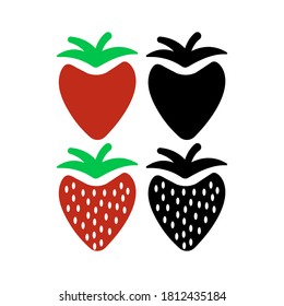 Strawberry icon vector isolated on white background.