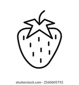 strawberry icon vector line logo art