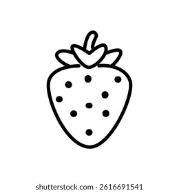 strawberry icon vector, line style icon