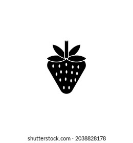 Strawberry icon vector in linear style on white background. Sweet food. Vector graphic.