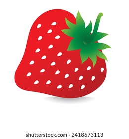 Strawberry icon, vector, logo collection. Beautiful red Juicy strawberry. Fresh fruits icon.  Vector illustration of Strawberry and a half of strawberry isolated on white background.