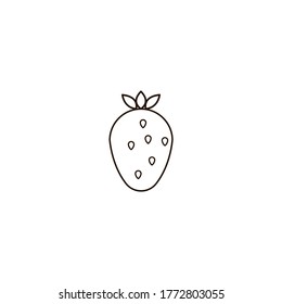 strawberry icon vector on a white background
