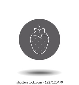 Strawberry icon vector. Outline fruit , line strawberry symbol. Trendy flat ui sign design. Thin linear graphic pictogram for web site, mobile application. Logo illustration.