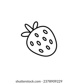 Strawberry icon vector. Outline fruit , line strawberry symbol