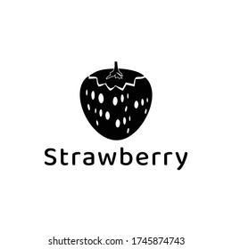 Strawberry icon vector, vector outline and silhouette