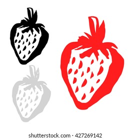 Strawberry icon vector set. Berry logo