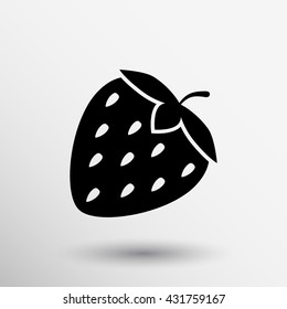 Strawberry icon vector sign nature food on white background