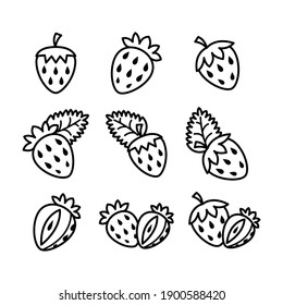 Strawberry icon vector sign and symbol.