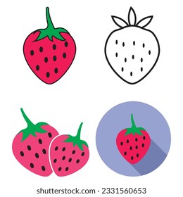 strawberry icon vector template illustration logo design