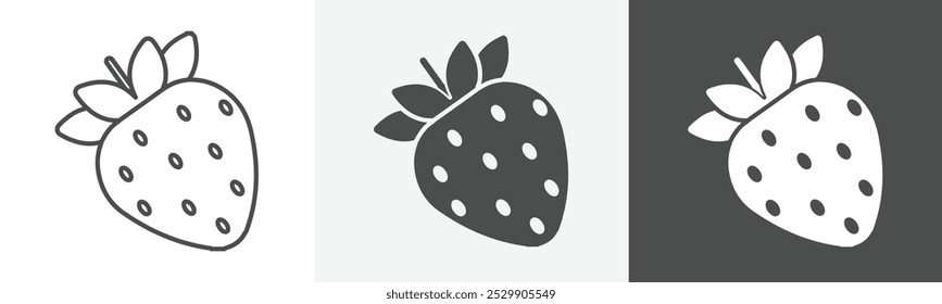 strawberry icon Vector thin line symbol