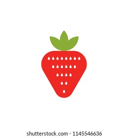 Strawberry icon. Strawberry vector icon. Strawberry white dot icon.