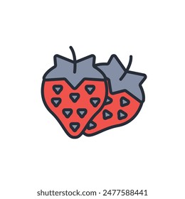 strawberry icon. vector.Editable stroke.linear style sign for use web design,logo.Symbol illustration.