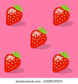 icono de fresa. fondo de pantalla. vector. ilustración