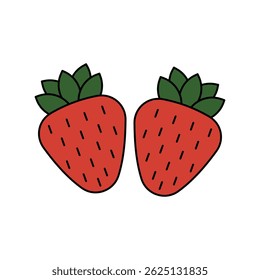 ícone de morango com fundo branco vetor ilustração stock